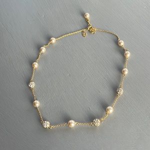 Nolan Miller Pearl and Rhinestone Necklace